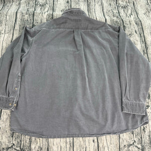 Carhartt Shirt Mens Gray 2XL Button Down Workwear Long Sleeve Cotton