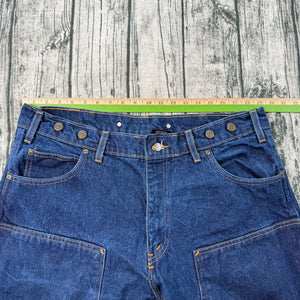 Prison Blues USA Double Knee Jeans Carpenter Suspender Buttons 40x32