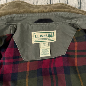 L.L. Bean Canvas Barn Chore Jacket Plaid Liner Men's XL Green