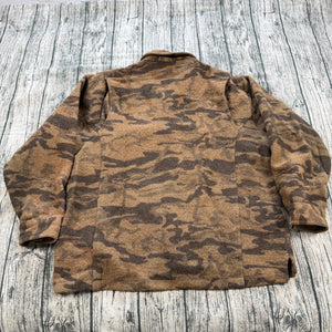 Columbia Gallatin Range Wool Blend Jacket Outfitter Brown Camo Hunting Shirt XL