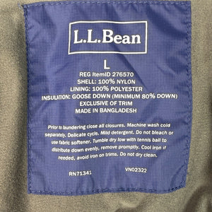 L.L. Bean Down Puffer Vest Goose Down Navy Blue Men's L Zip Snap Front