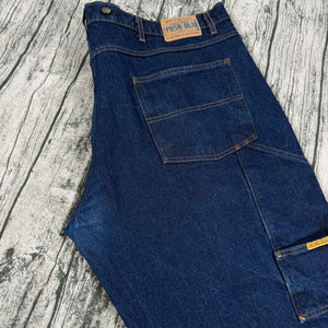Prison Blues USA Made Carpenter Jeans Men’s 52x30 Heavy Denim Suspender Buttons