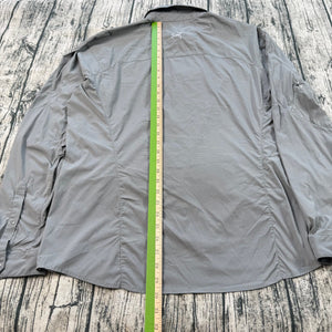 Arc'teryx Elaho Snap Shirt Gray Micro Check Long Sleeve Men's XL