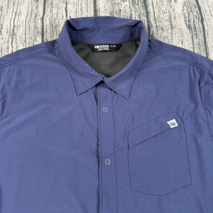 Outdoor Research Astroman Long Sleeve Sun Shirt Men’s XL Blue Lightweight UPF