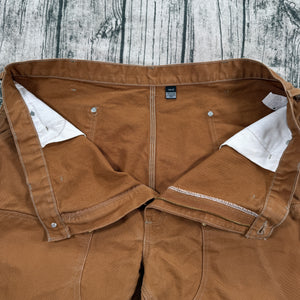 Carhartt B01-M Brown Duck Double Knee Double Front Pants 44x32 USA Loose Fit