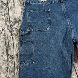 Carhartt B236 DST Flannel Lined Carpenter Jeans Mens 44x30 Blue Work Dungaree