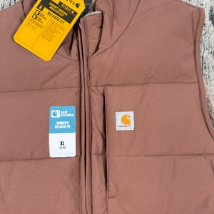 NWT Carhartt Women's Montana Reversible Insulated Puffer Vest XL Nutmeg B25