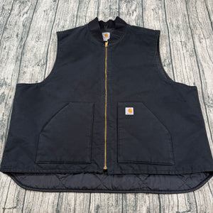 Carhartt V01 BLK Men's Tall Black Arctic Quilt Lined Duck Vest 11/19 4XL-Tall