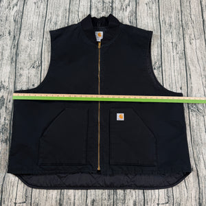 Carhartt V01 BLK Men's Tall Black Arctic Quilt Lined Duck Vest 11/19 4XL-Tall