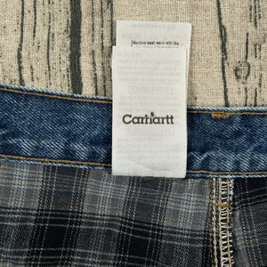 Carhartt B236 DST Flannel Lined Carpenter Jeans Mens 44x30 Blue Work Dungaree