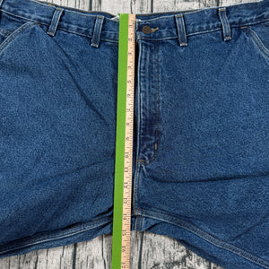 Carhartt B236 DST Flannel Lined Carpenter Jeans Mens 44x30 Blue Work Dungaree
