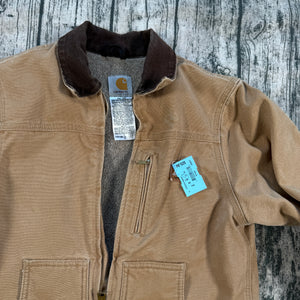 Carhartt YYC61 CML Jacket Youth Large (10/12) Brown Canvas Workwear