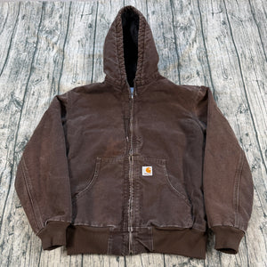 Carhartt WJ130 DKB Women’s Dark Brown Jacket Medium (8/10) Washed Duck Workwear