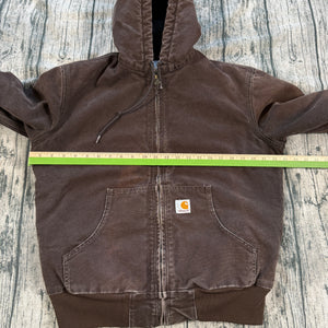 Carhartt WJ130 DKB Women’s Dark Brown Jacket Medium (8/10) Washed Duck Workwear
