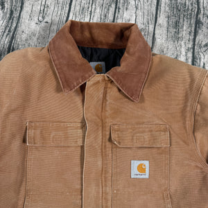 Vintage Carhartt C03 BRN x John Deere Duck Quilt Lined Coat Men’s 48R USA Union