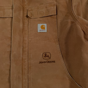 Vintage Carhartt C03 BRN x John Deere Duck Quilt Lined Coat Men’s 48R USA Union