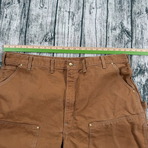 Carhartt B01-M Brown Duck Double Knee Double Front Pants 44x32 USA Loose Fit