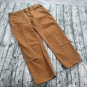 Carhartt B01-M Brown Duck Double Knee Double Front Pants 44x32 USA Loose Fit