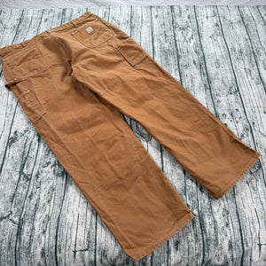 Carhartt B01-M Brown Duck Double Knee Double Front Pants 44x32 USA Loose Fit