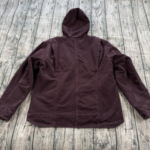 Carhartt Women's WJ141 DWN Sierra Sherpa-Lined Sandstone Duck Jacket Deep Wine L