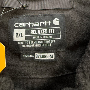 NWT Carhartt 104995 Men's Relaxed Fit Fleece Full Zip Vest Black 2XL Regular