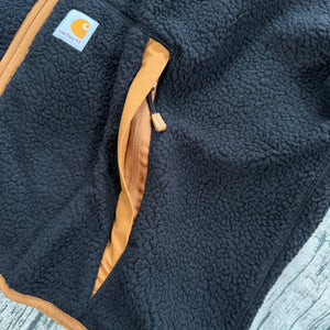 NWT Carhartt 104995 Men's Relaxed Fit Fleece Full Zip Vest Black 2XL Regular