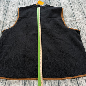 NWT Carhartt 104995 Men's Relaxed Fit Fleece Full Zip Vest Black 2XL Regular
