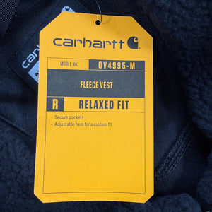 NWT Carhartt 104995 Men's Relaxed Fit Fleece Full Zip Vest Black 2XL Regular