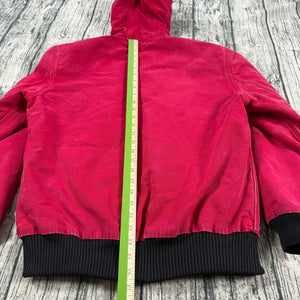 Carhartt J140 Active Jacket Quilted Flannel Lined Firm Duck Red S USA Union Made