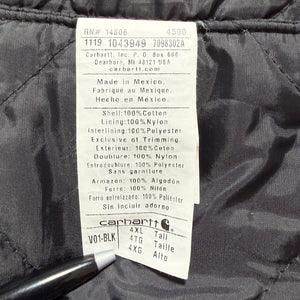 Carhartt V01 BLK Men's Tall Black Arctic Quilt Lined Duck Vest 11/19 4XL-Tall