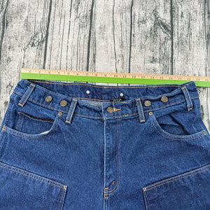 Prison Blues USA Double Knee Jeans Carpenter Suspender Buttons 40x32