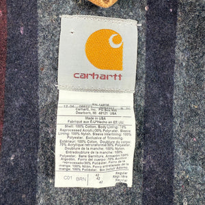 NWOT Carhartt Men's Sz 42 Barn Jacket C01 BRN Duck Canvas Blanket Lined USA Made