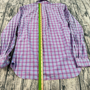 Ralph Lauren Slim Fit Plaid Button Down Shirt Mens Medium Cotton Stretch