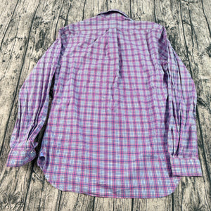 Ralph Lauren Slim Fit Plaid Button Down Shirt Mens Medium Cotton Stretch
