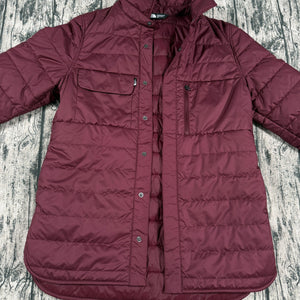 The North Face Quilted Insulated Shirt Jacket Burgundy Snap Front Women's S