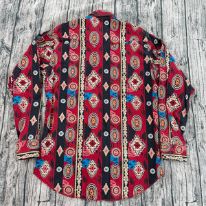 WRANGLER Western Shirt Mens 15 1/2-35 XLong AZTEC Brushpopper USA Made