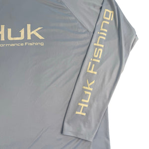 HUK Fishing Shirt Blue Performance Stretch Lightweight UPF Men's XXL