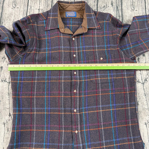 Vintage Pendleton Mens Shirt Large Wool Elbow Patch Board USA
