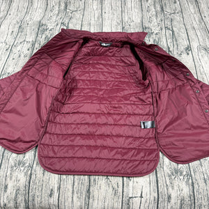The North Face Quilted Insulated Shirt Jacket Burgundy Snap Front Women's S