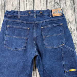 Prison Blues USA Double Knee Jeans Carpenter Suspender Buttons 40x32