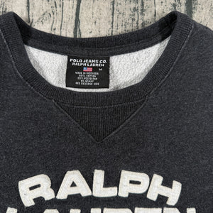 VTG Ralph Lauren Polo Jeans Sweatshirt Spell Out Embroidered RL Flag Men's M