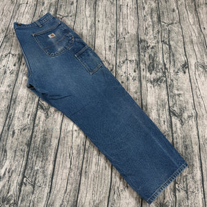 Carhartt B07 DNM Carpenter Jeans Mens 38x30 Dirt Stains Dungaree Fit Double Knee