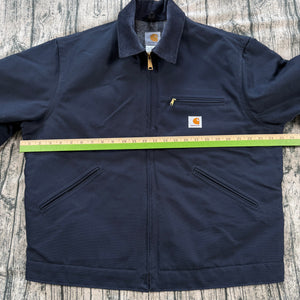 Vtg 2008 Carhartt J01 DNY Detroit Jacket Dark Navy - Made in USA - Excellent 44
