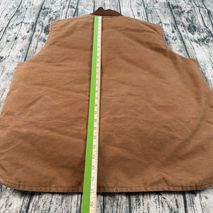 VTG Carhartt V01 BRN Canvas Vest Brown Quilted Lining Men’s XL USA Made