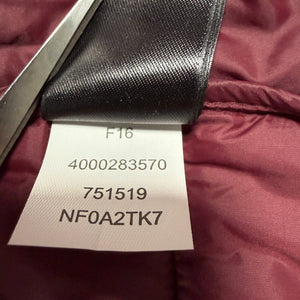 The North Face Quilted Insulated Shirt Jacket Burgundy Snap Front Women's S
