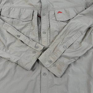 Simms Guide Series Fishing Shirt Tan Vented Long Sleeve Two Pocket Mens 2XL