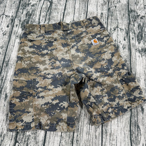 Carhartt Relaxed Fit Cargo Shorts Camo Digital Ripstop Cotton 101563 Men’s 32