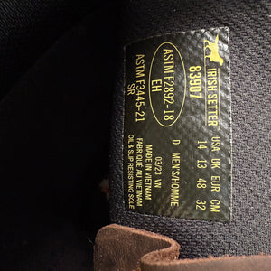 Red Wing Irish Setter Two Harbors 11-inch Waterproof 83907 Boot Men's 14 D