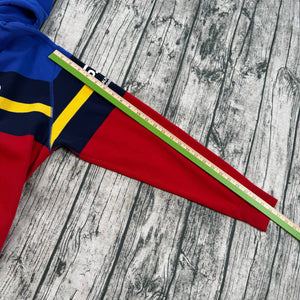 Vtg 90s Polo Ralph Lauren Spellout P-93 Patch Hoodie Sweatshirt Size M Retro Y2K