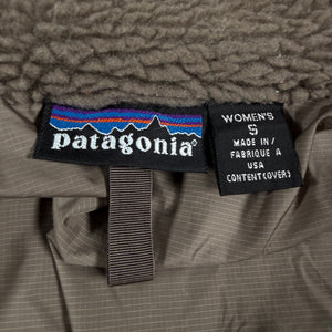 VTG Patagonia Hybrid Fleece Quilted Jacket W777S Full Zip Brown USA Made Women's S
